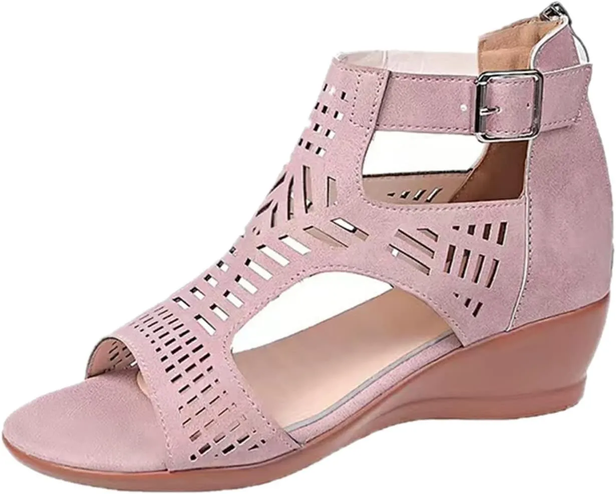 Born Shoes for Women Sandals Toe Ladies For Women Wedges Fashion Out Shoes Hollow Sandals Peep Women Shoes Heels Sandals