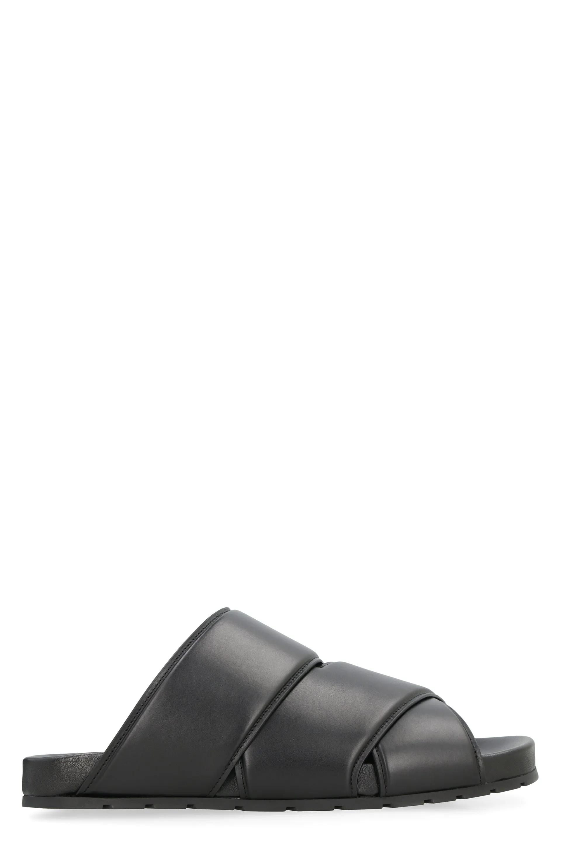 Bottega Veneta Men's Bridge Leather Mules in Black | Size 42 | 754187VBSL0 Color 1000