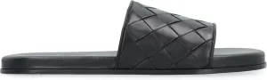 Bottega Veneta Men's Sunday Leather Mules in Black | Size 40 | 775314V2ED0 Color 1000