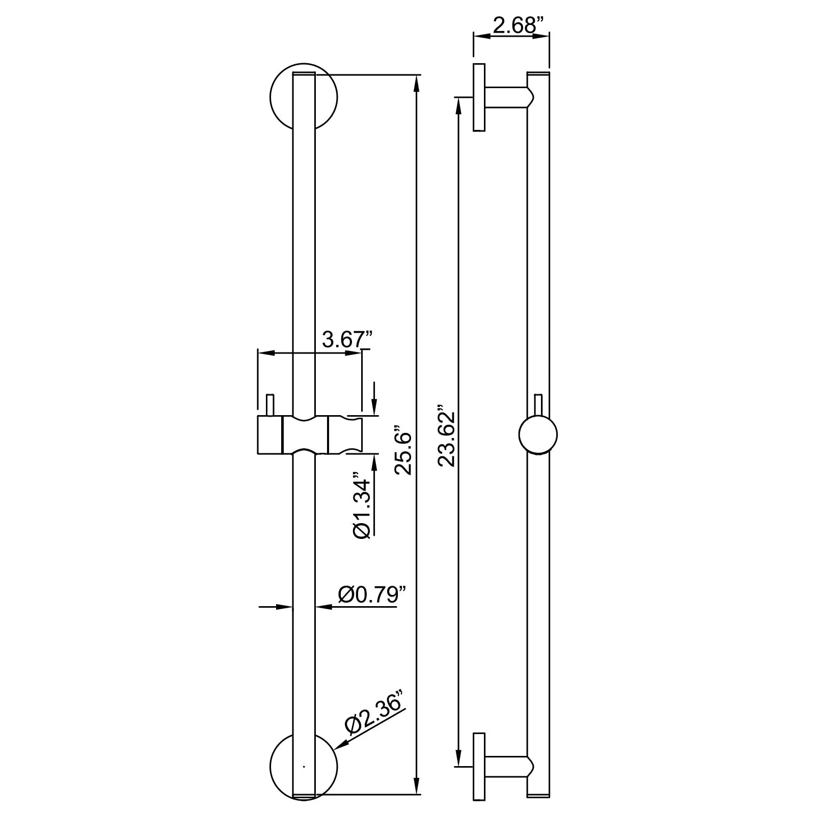 Brass Slide Bar Shower Head With 59 Inch Shower Hose