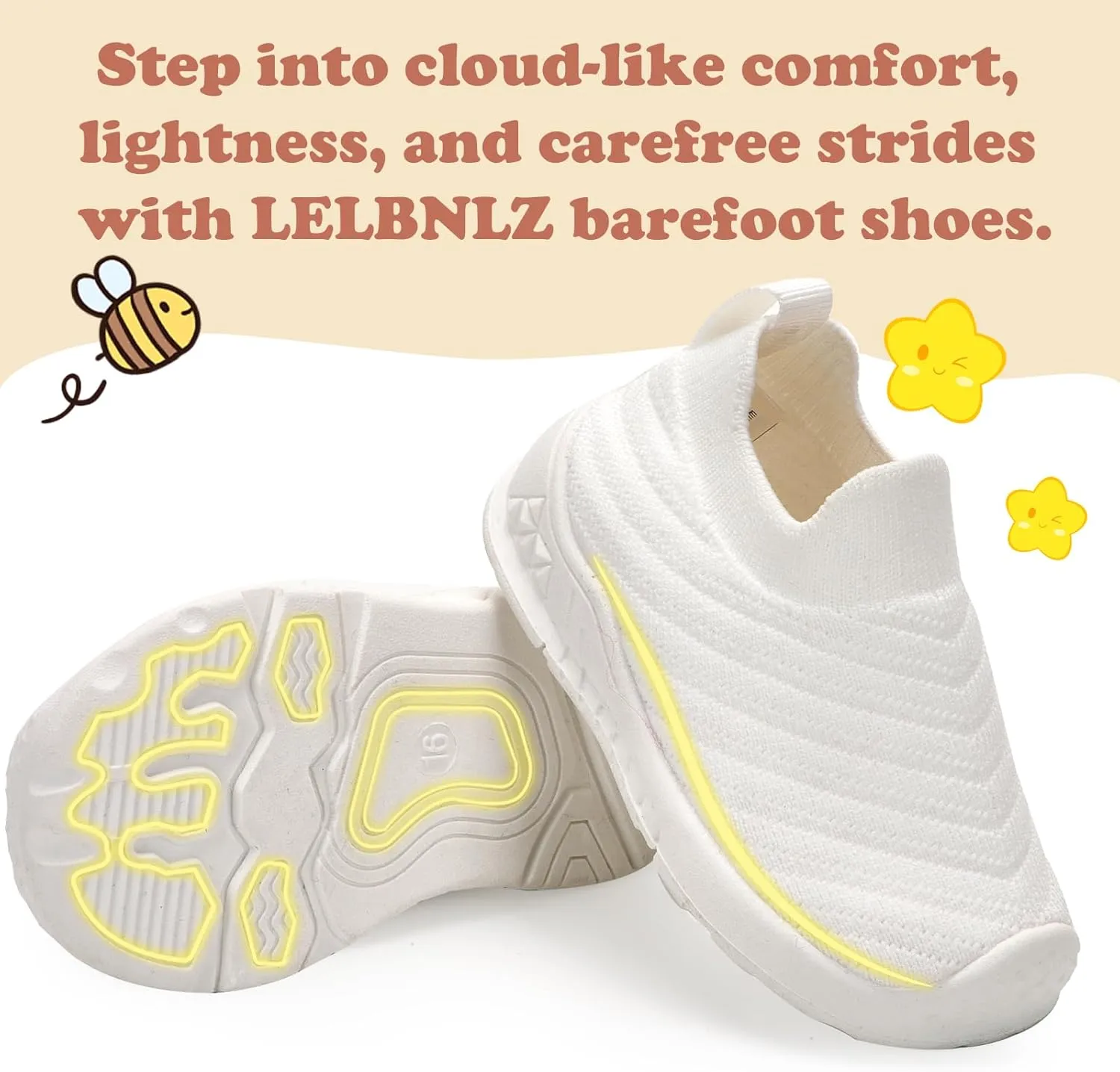 Breathable Baby Sock Shoes,Non-Slip First Walkers 6-24 months,Easy Put on Baby Walking Shoes, Flexible Mesh Toddler Sneakers Boys ,Baby Socks 12-24 months,Barefoot Infant First Steps Shoes,Baby Girl Shoes