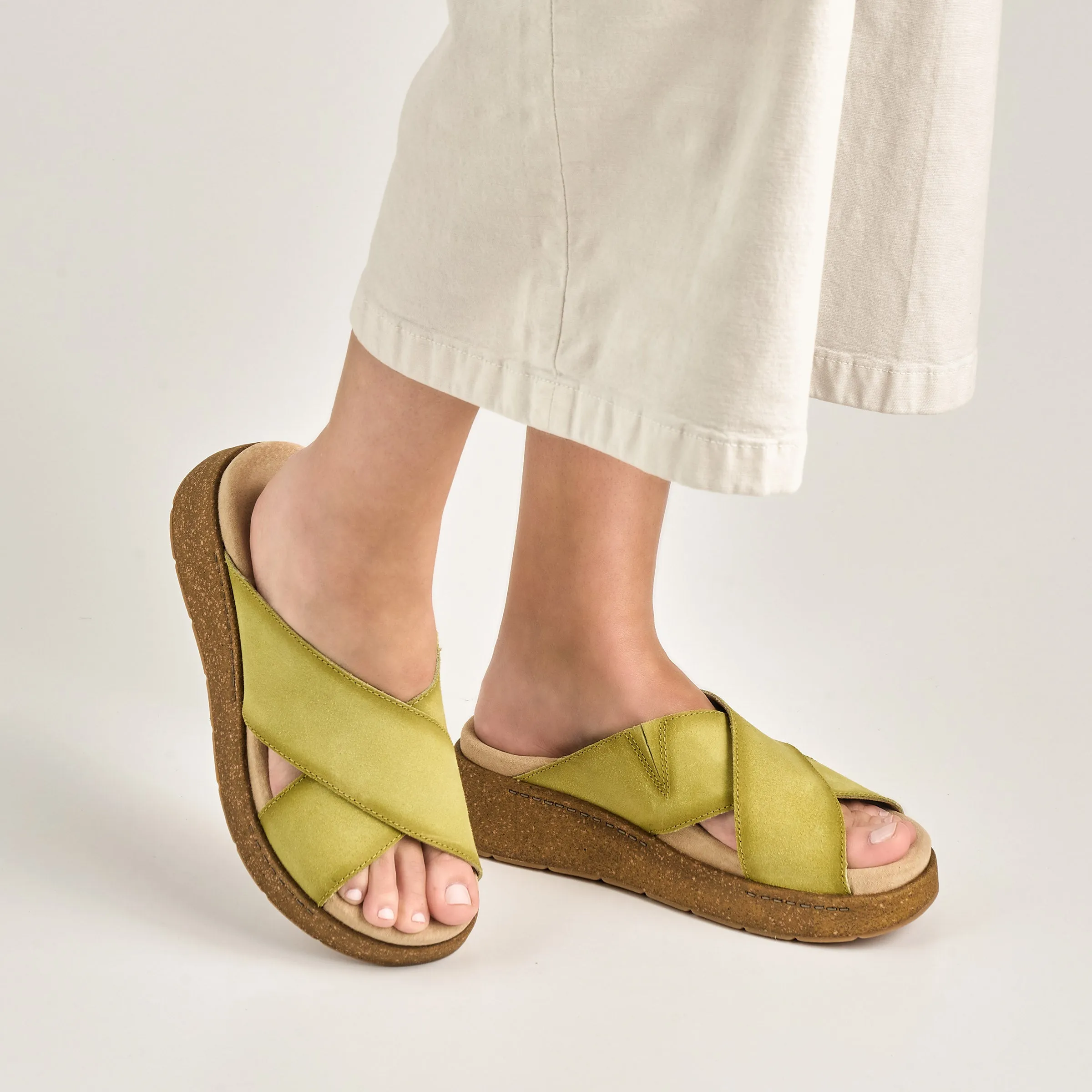 Bridget Lime Burnished Suede