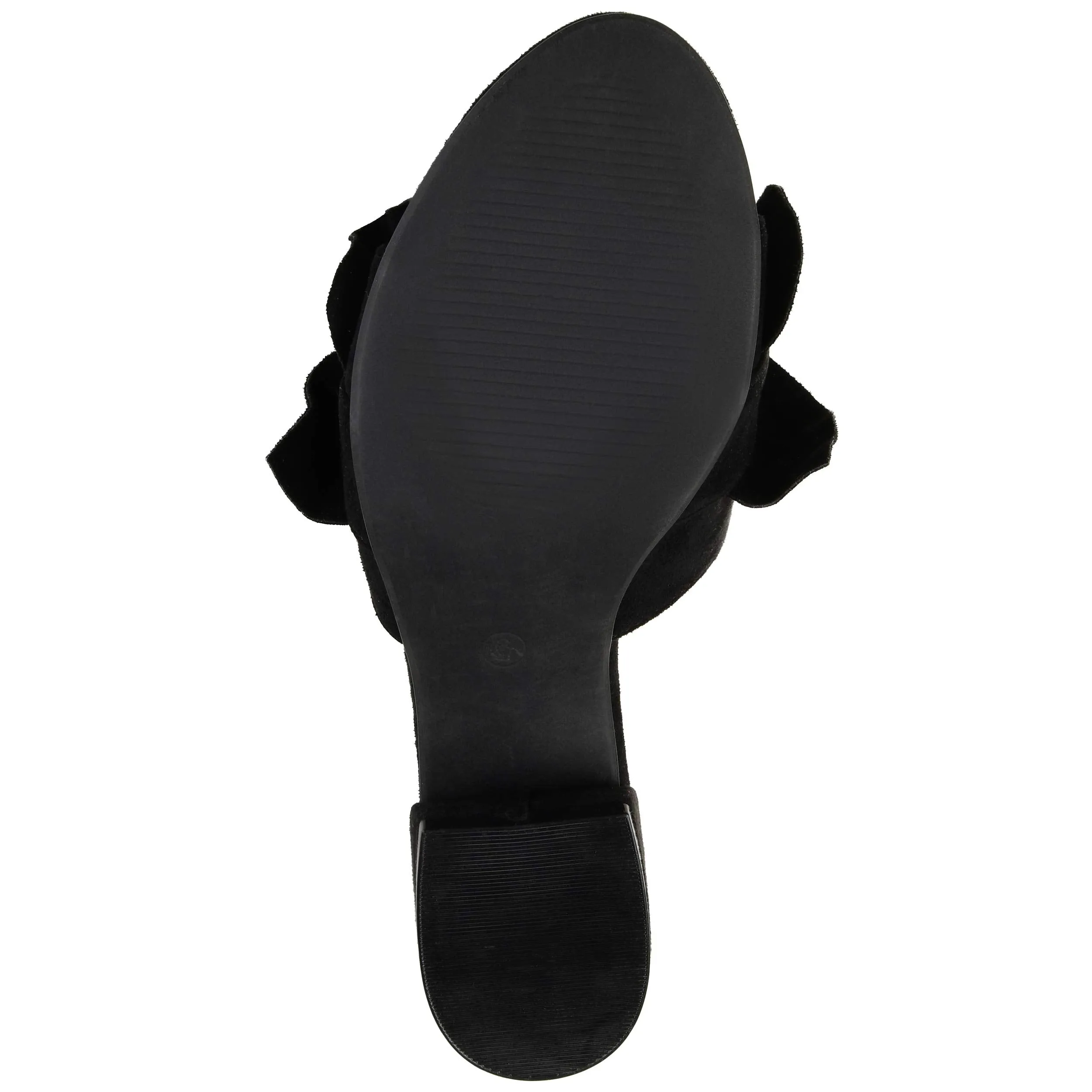 Brinley Co. Womens Salest Ruffle Faux Suede Slide-on Mules Black, 8 Regular US