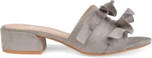 Brinley Co. Womens Salest Ruffle Faux Suede Slide-on Mules Grey, 8 Regular US