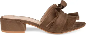 Brinley Co. Womens Salest Ruffle Faux Suede Slide-on Mules Taupe, 8 Regular US