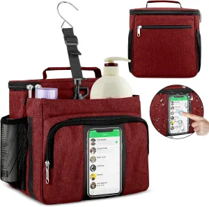 Bukere Portable Shower Caddy, Shower Caddy Tote Bag for College Dorm Travel, Hanging Toiletry Bath Bag for Student, Gym, Camp