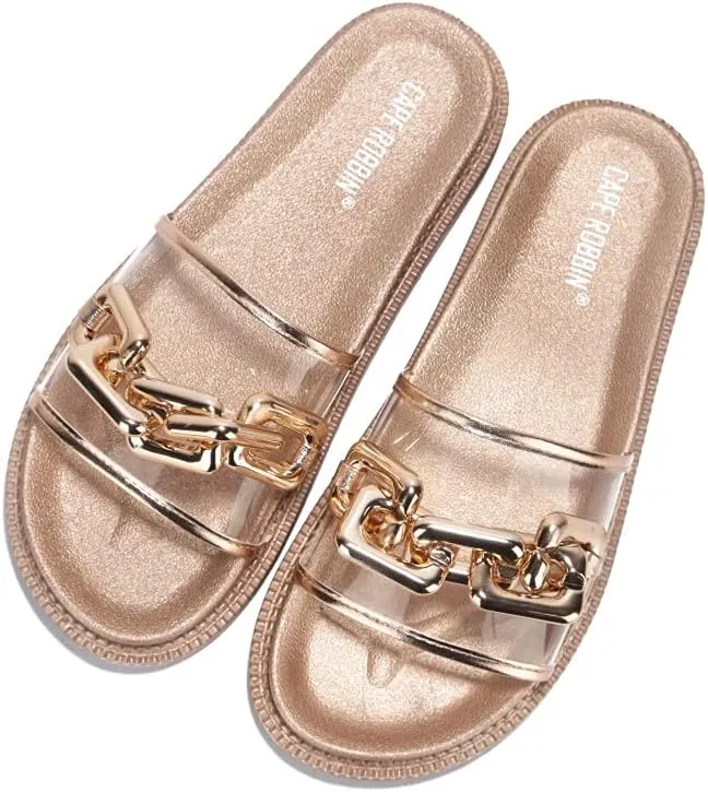 Cape Robbin Tess Sandals Slides for Women, Womens Mules Slip On House Shoes