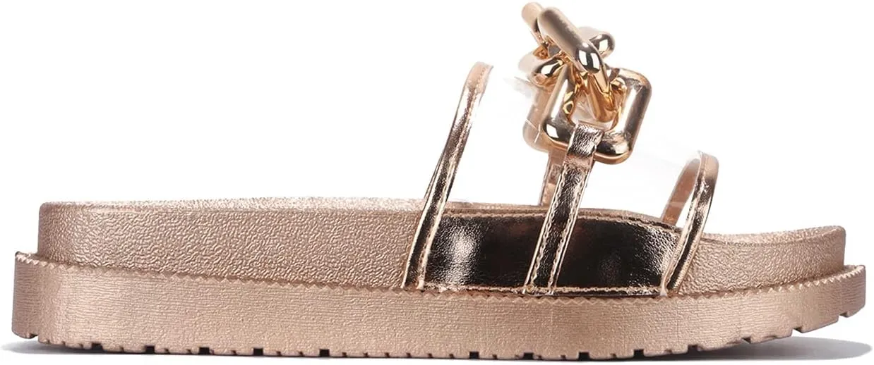 Cape Robbin Tess Sandals Slides for Women, Womens Mules Slip On House Shoes