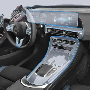 Car Interior Sticker Center Console Air Gear Navigation Screen Dashboard Door Panel,TPU Film for Mercedes Benz Eqc Eqc350 Eqc400