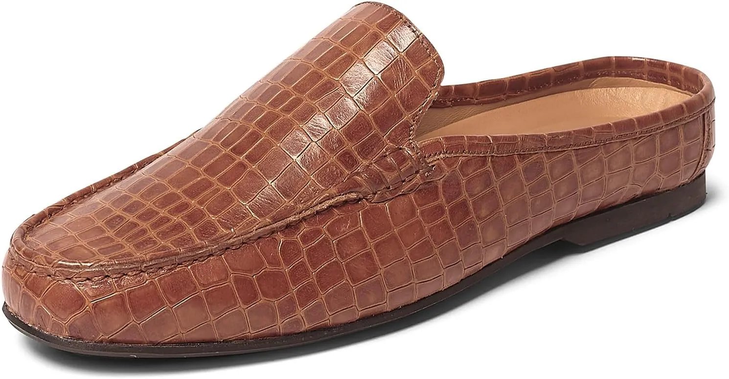 Carlos Santana Hades Leather Mules for Men | Slip-On | Padded Leather Covered Footbed | Durable Rubber Outsole Tan