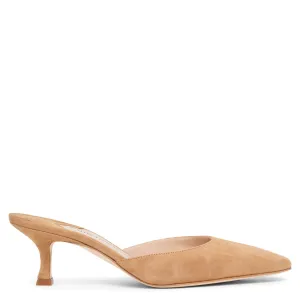 Carolynemu 50 tan suede mules