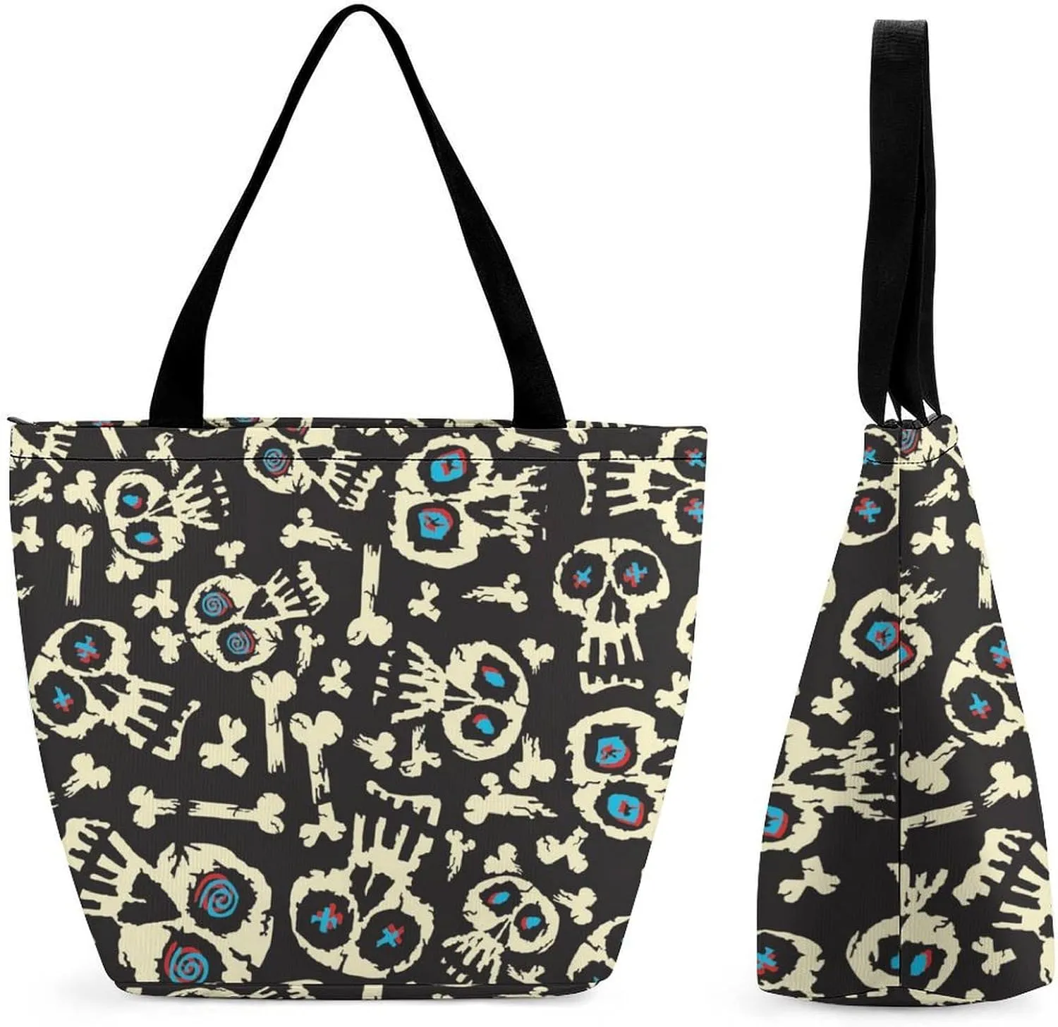 Cartoon Dinosaurs Pattern Hobo Handbags With Zipper Women's Tote Handbags
