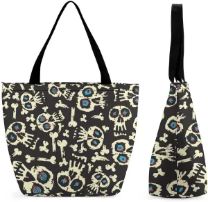 Cartoon Dinosaurs Pattern Hobo Handbags With Zipper Women's Tote Handbags