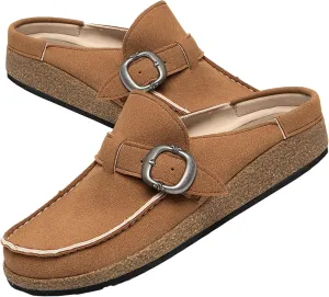 Casual Women's Mules & Clogs Slip-On Memory Foam Cloud Mules for Womens Mens with Non-Slip Sole Indoor/Outdoor Comfort Supportive Cork Sole Mules for Women 2025