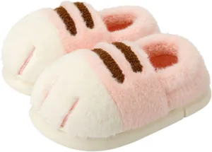 Cat Paw Slippers, Winter Warm Platform Cat Feet Slippers, Cute Fluffy Animal Cat Paw Slippers for Women