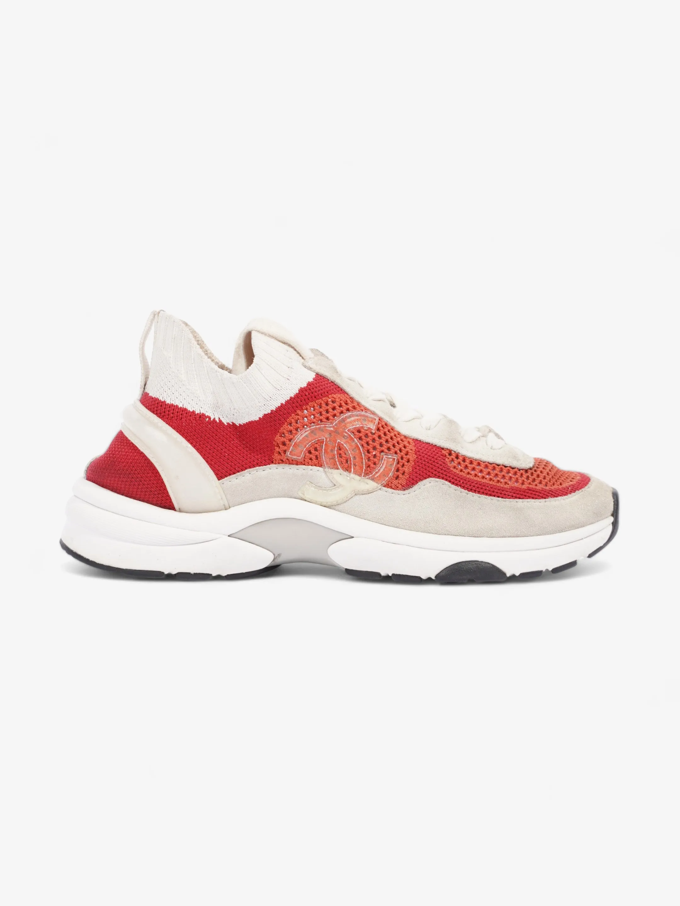 CC Knit Sneaker Beige / Red Fabric EU 38 UK 5