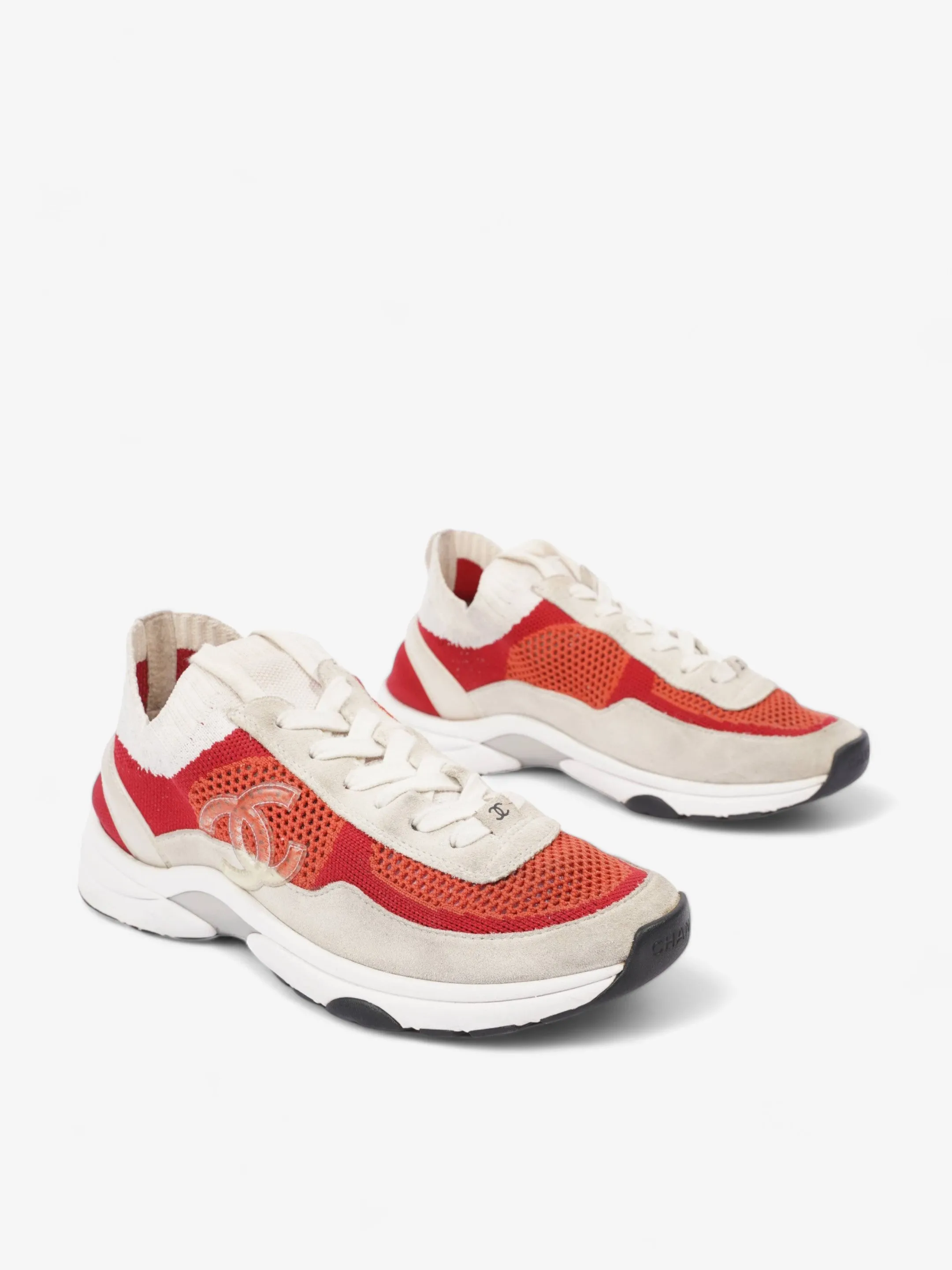 CC Knit Sneaker Beige / Red Fabric EU 38 UK 5