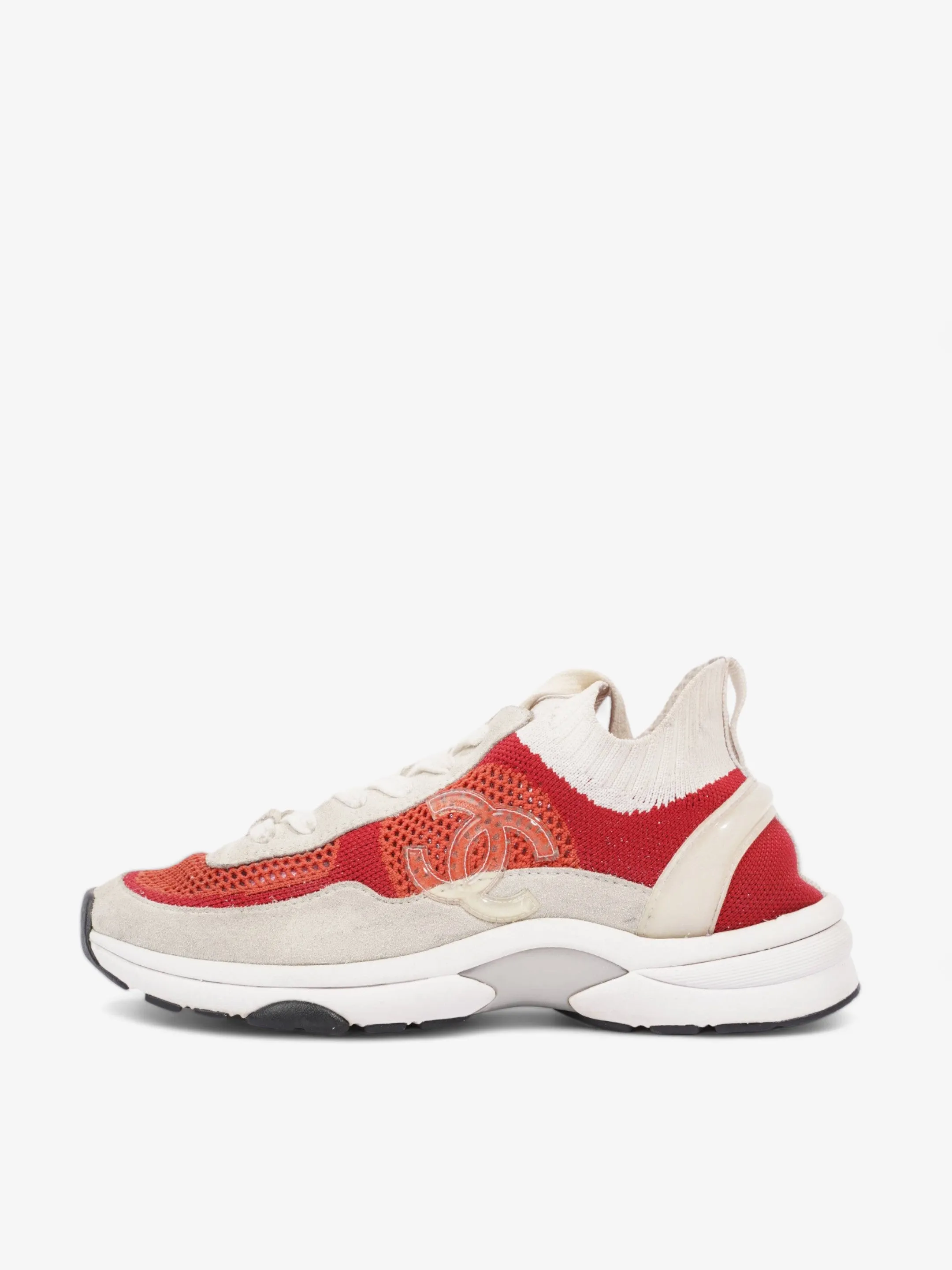 CC Knit Sneaker Beige / Red Fabric EU 38 UK 5