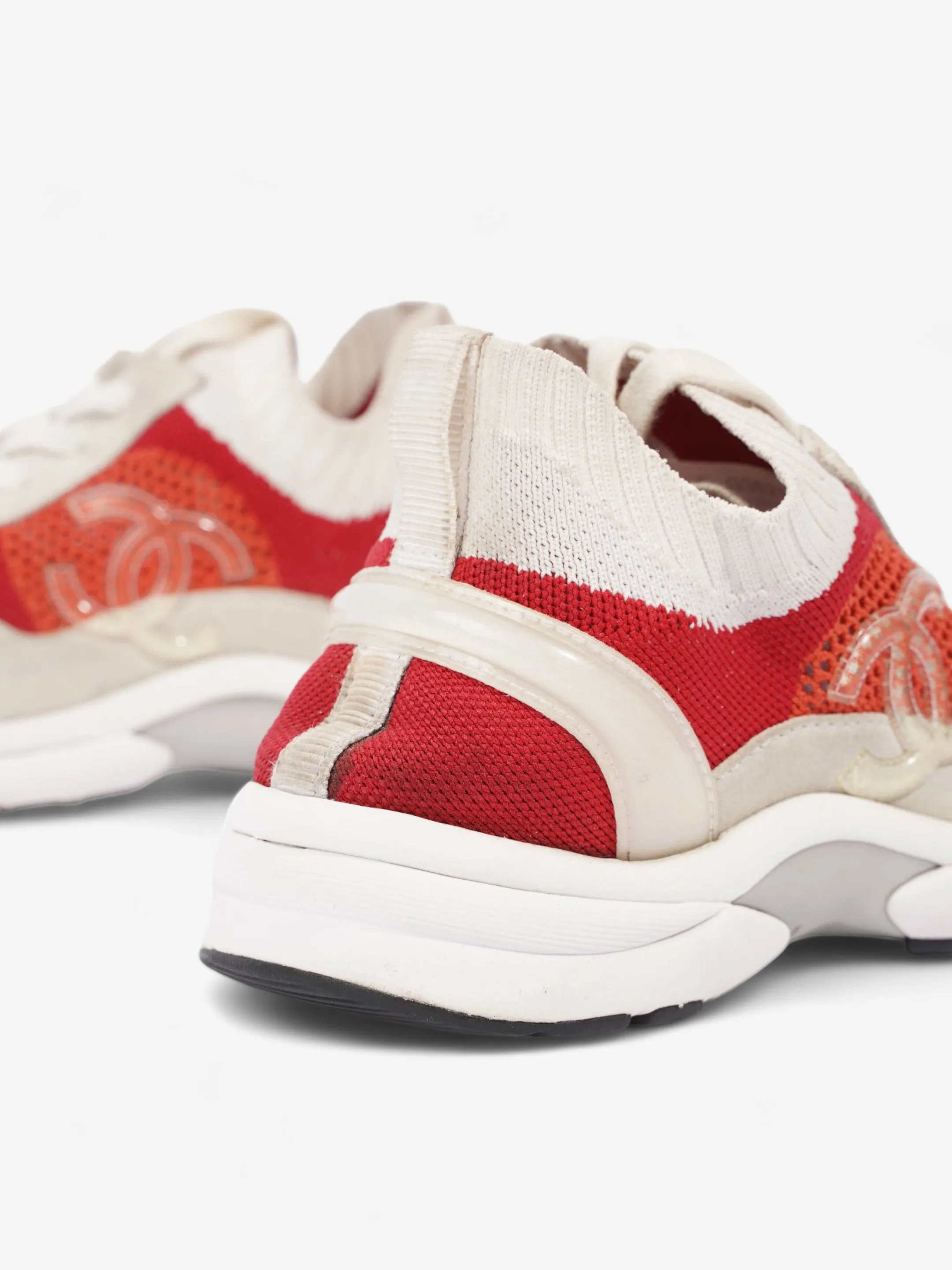 CC Knit Sneaker Beige / Red Fabric EU 38 UK 5