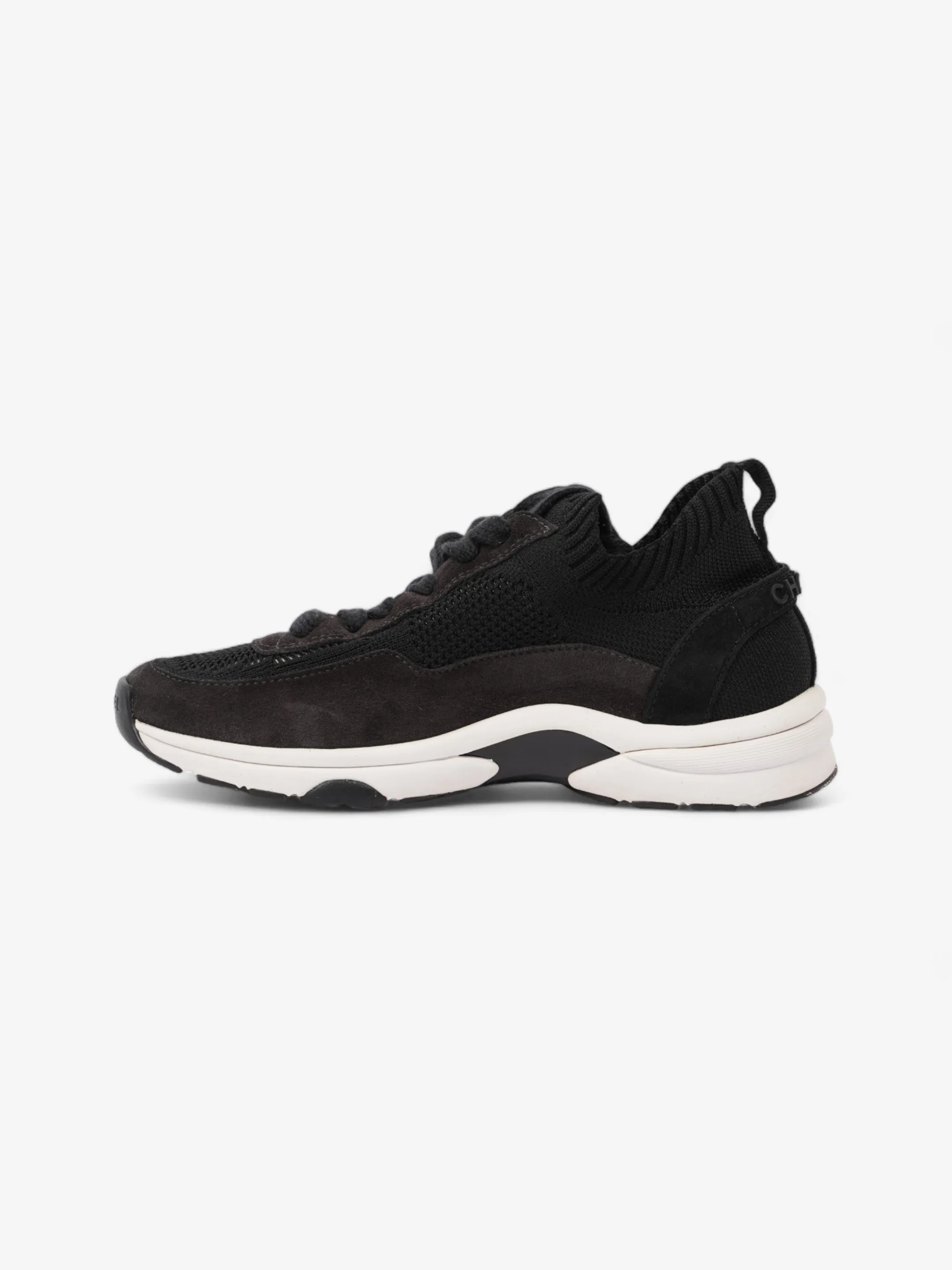 Chanel CC Logo Knit Sneaker Black Cotton EU 38 UK 5