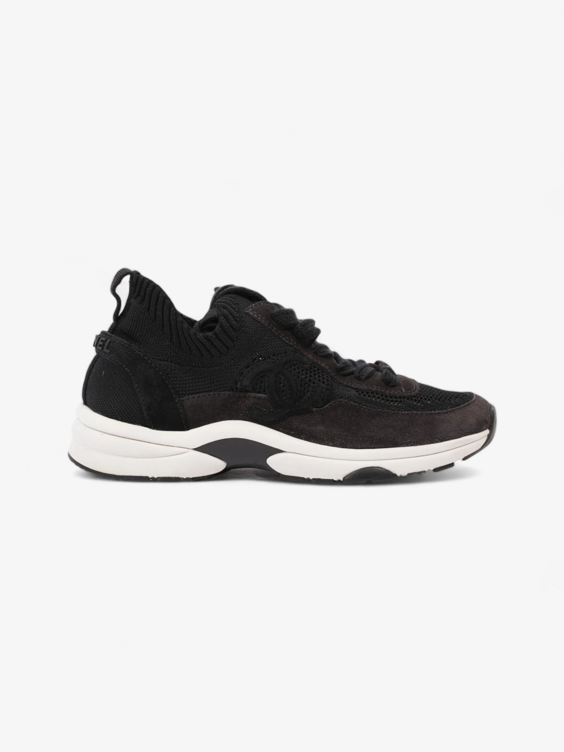 Chanel CC Logo Knit Sneaker Black Cotton EU 38 UK 5