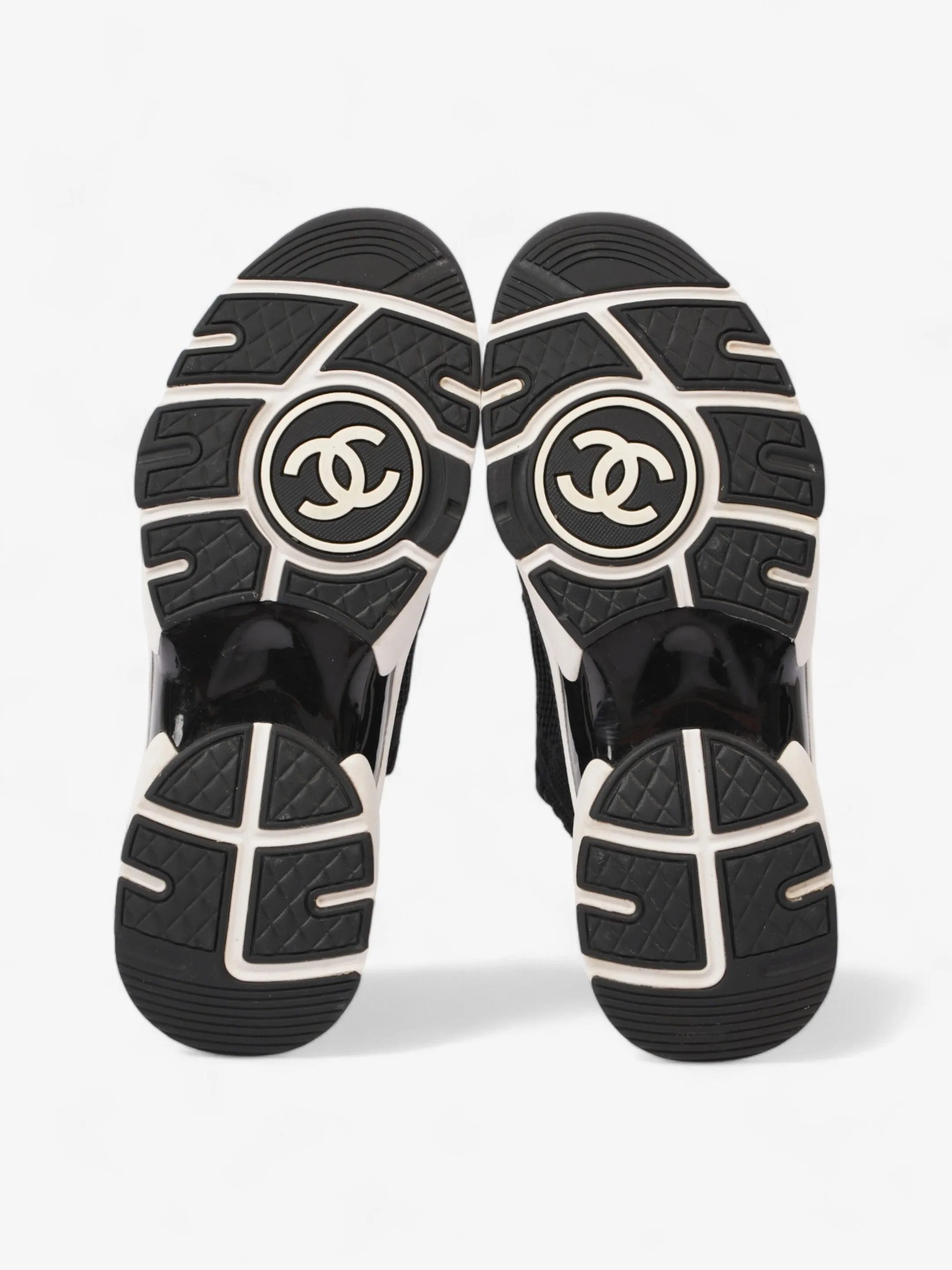 Chanel CC Logo Knit Sneaker Black Cotton EU 38 UK 5