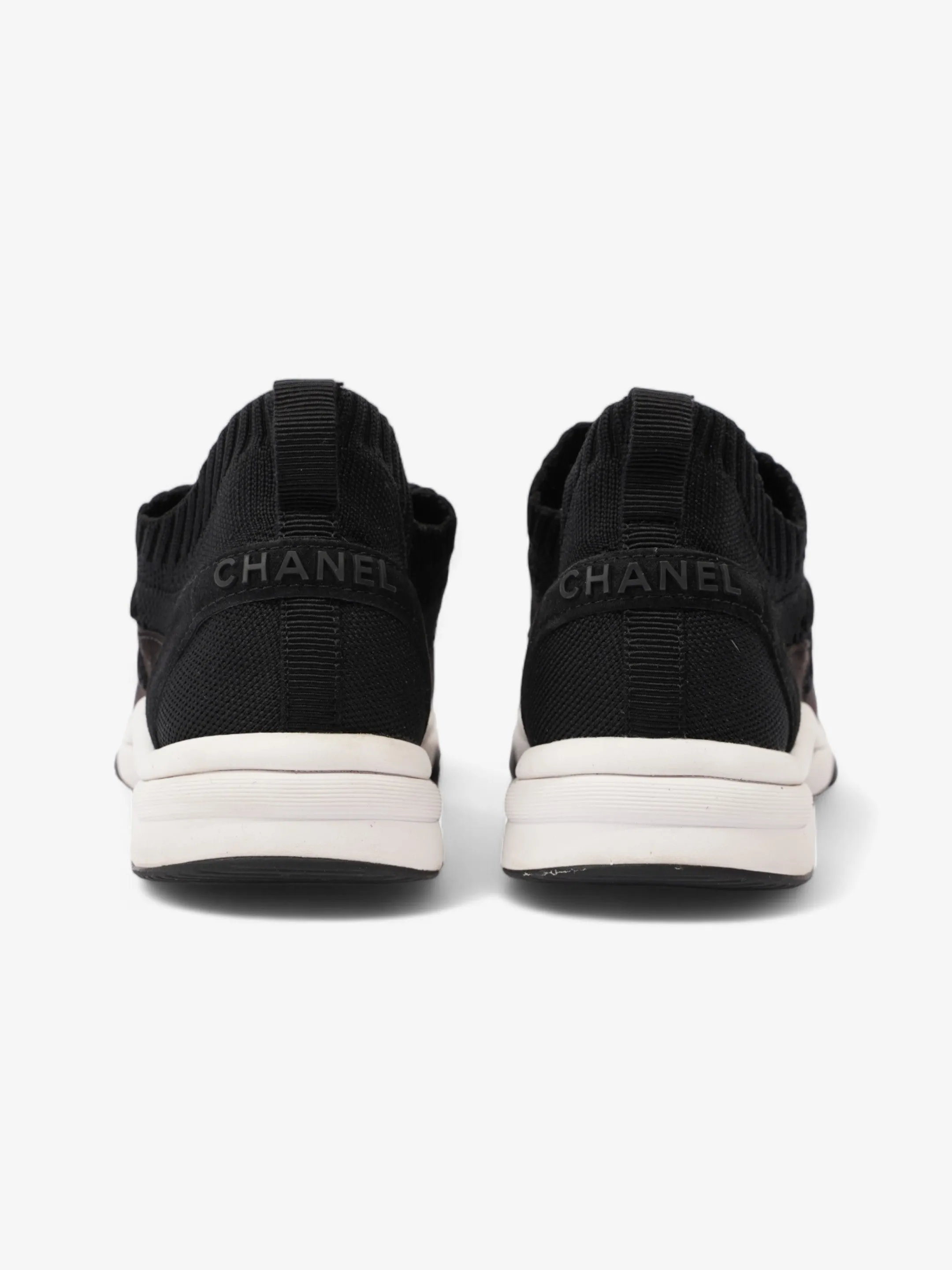 Chanel CC Logo Knit Sneaker Black Cotton EU 38 UK 5