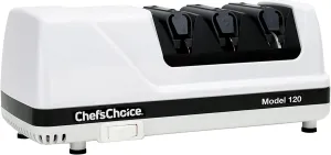 Chef’sChoice Professional Electric Knife Sharpeners With 100-Percent Diamond Abrasives And Precision Angle Guides For 20-Degree Straight-Edge and Serrated Knives, 3-Stage, White