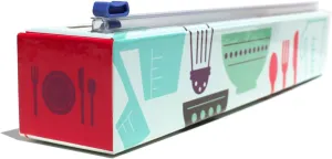 Chicwrap Cook's Tools Refillable Plastic Wrap Dispenser - Includes 12" x 250' Roll Professional Grade Disposable Plastic Wrap - Reusable Dispenser w/Slide Cutter - Ideal Dispenser & Saves Money