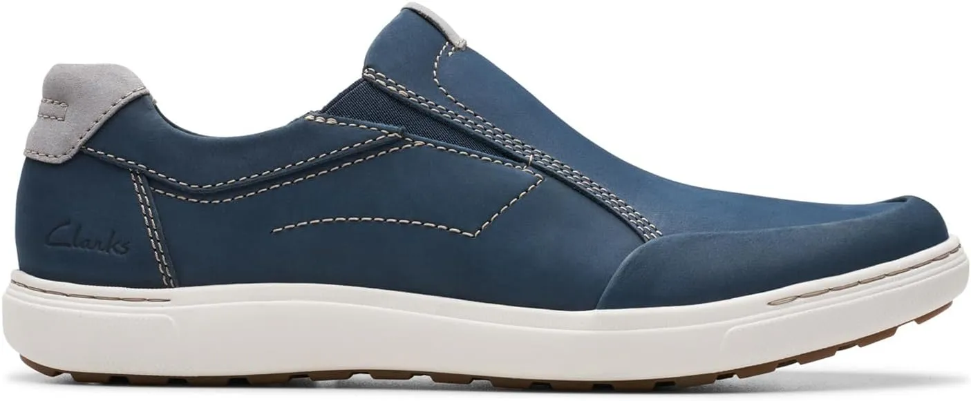 Clarks Men's Mapstone Step Loafer, Navy Nubuck, 11