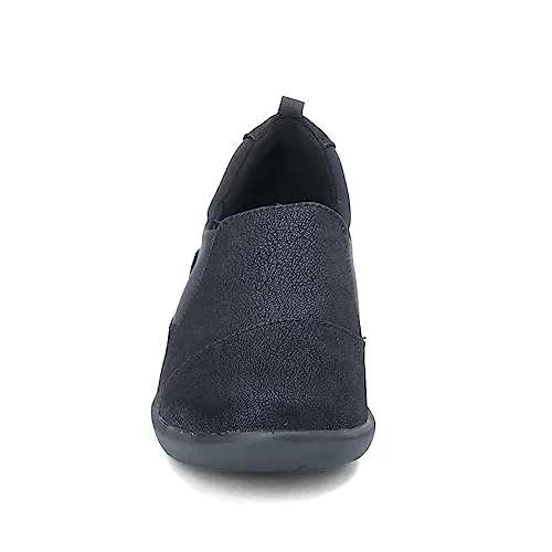 Clarks Women's CloudSteppers Sillian Paz Slip-On Loafer, Black Synthetic Nubuck, 6 W US