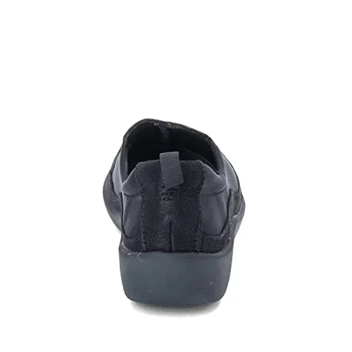 Clarks Women's CloudSteppers Sillian Paz Slip-On Loafer, Black Synthetic Nubuck, 6 W US