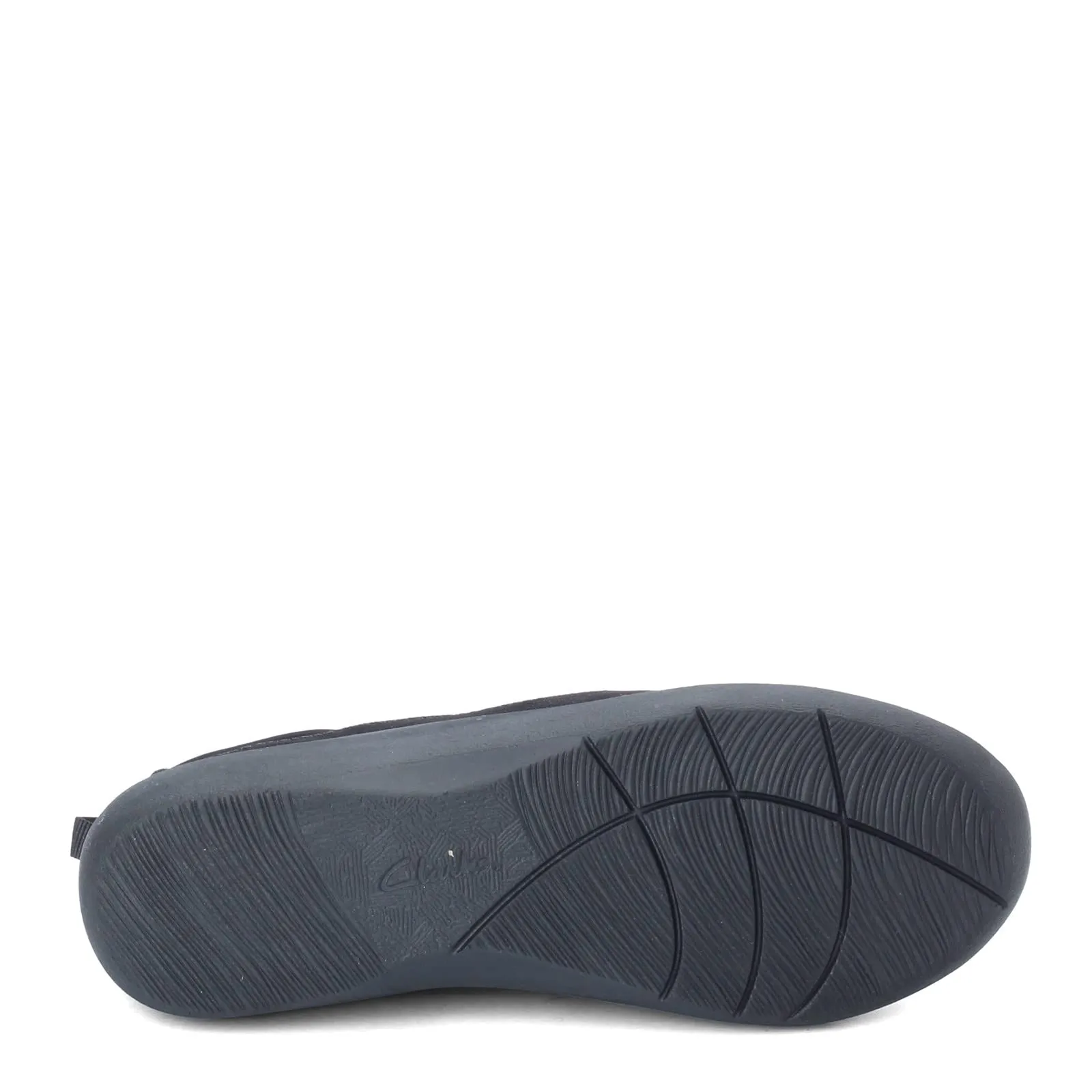 Clarks womens Sillian Paz Slip On Loafer, Black Synthetic Nubuck, 7.5 US