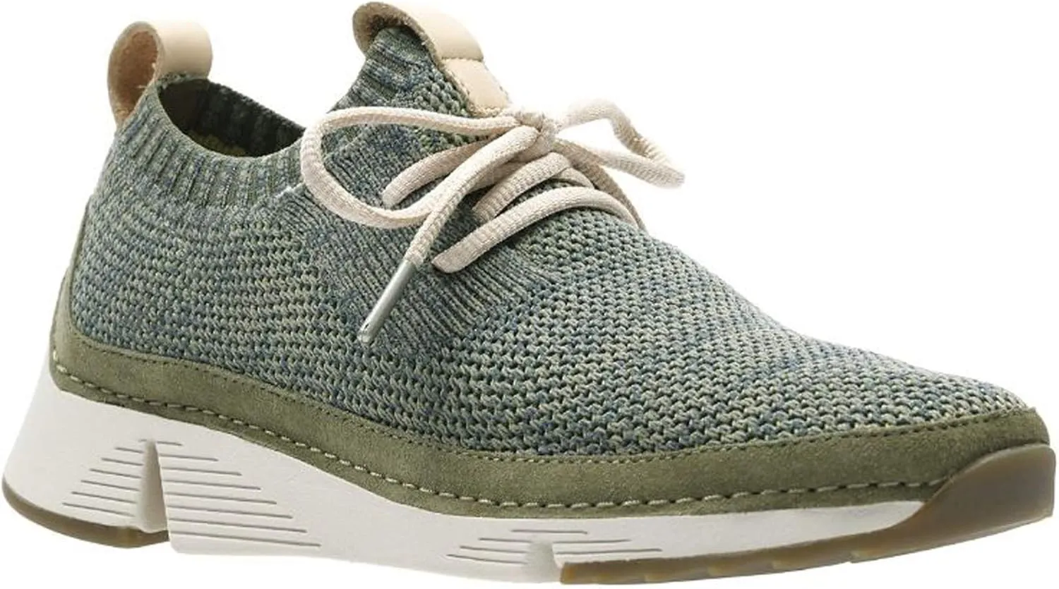 Clarks Womens Tri Native Sneaker, Khaki Combi Knit, Size 8