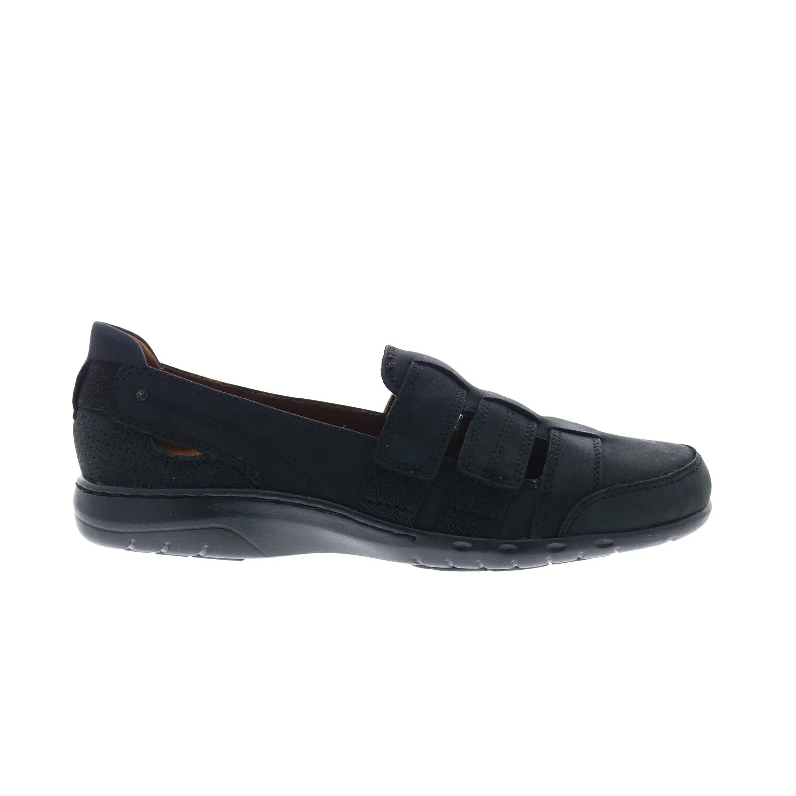 Cobb Hill Penfield Strappy CI8163 Womens Black Leather Loafer Flats Shoes