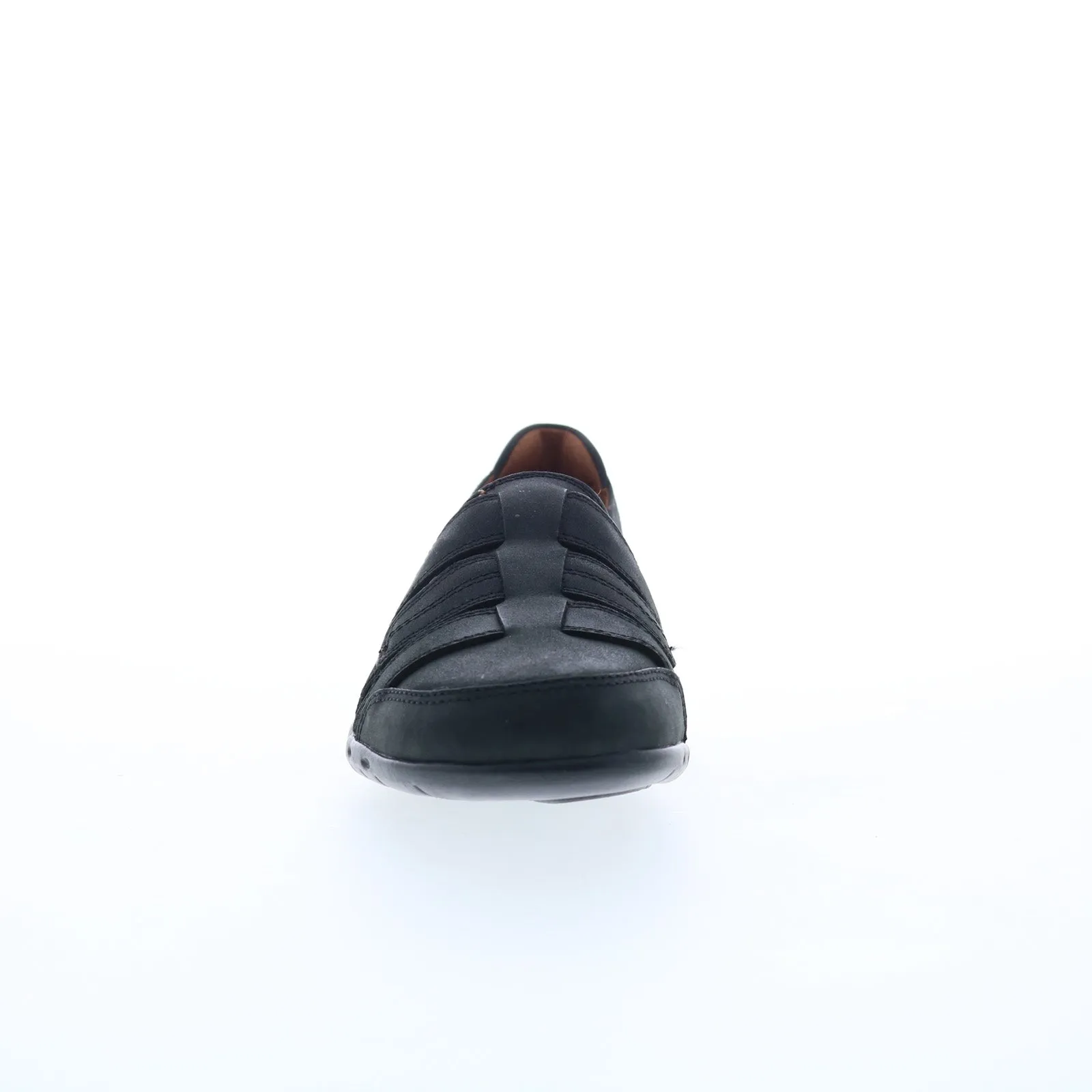 Cobb Hill Penfield Strappy CI8163 Womens Black Leather Loafer Flats Shoes