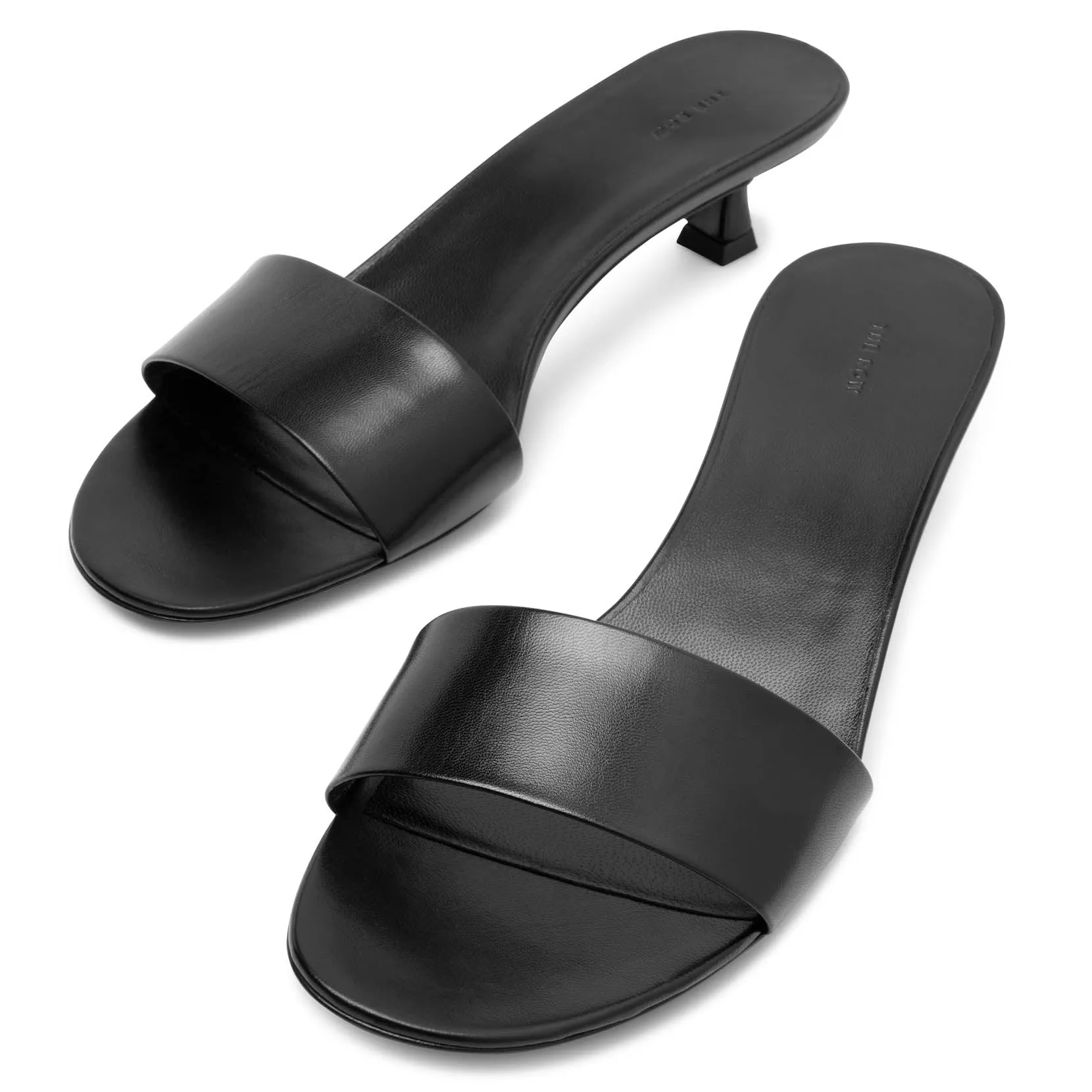 Combo kitten black leather mules