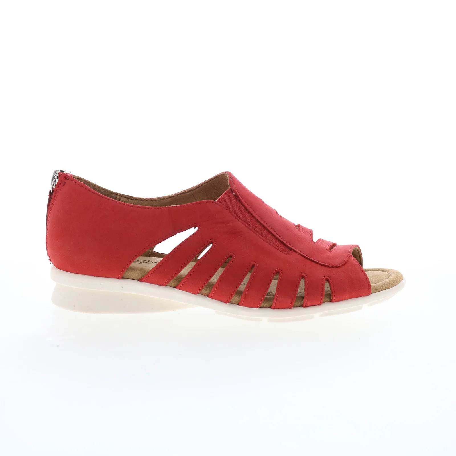 Comfortiva Parker CT0020002 Womens Red Wide Nubuck Loafer Flats Shoes