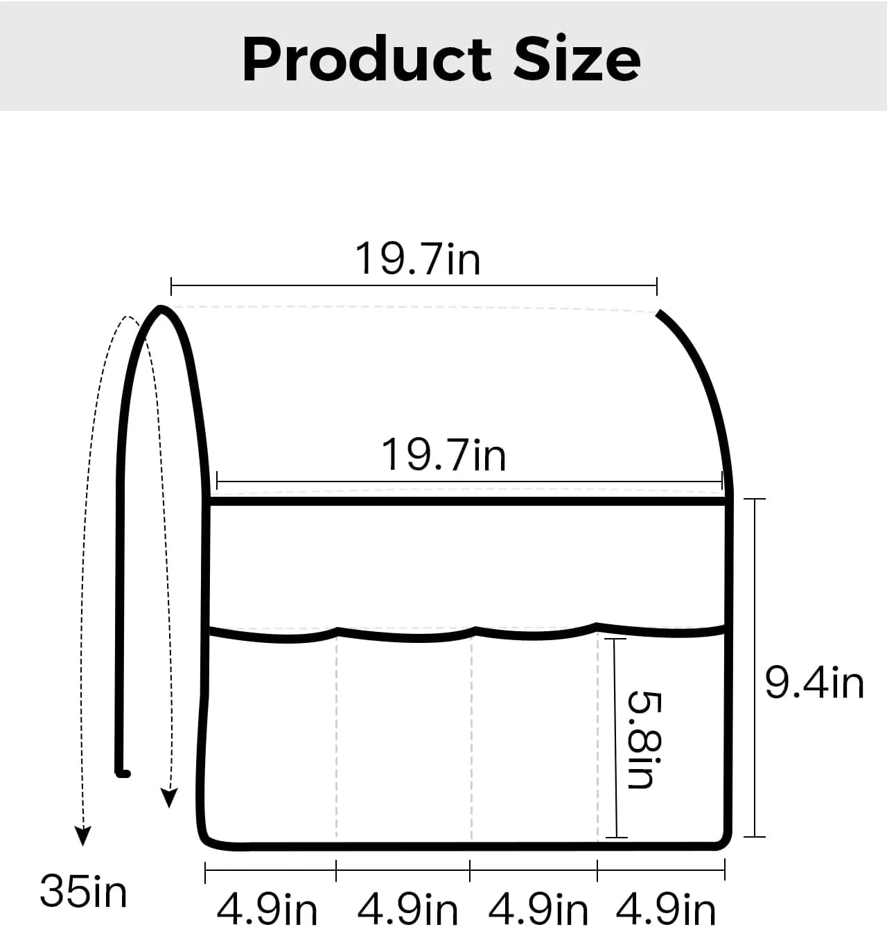 Cook Healthy Eat WEL Laugh More Remote Control Holder for Bed Recliner Sofa Armrest Organizer, Farmhouse White Wood Couch Caddy Bedside Storage with 5 Pockets for Magazine/Phone/Cup 19.7"x35"