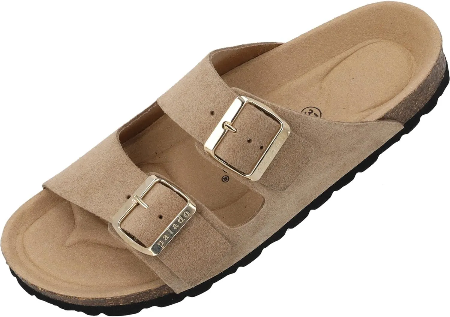 Corfu Mono Women's Mules - Comfortable Sandals Made in Spain - Slippers with Cushioning Cork Footbed - Fashionable Summer Shoes, beige, 10 Women