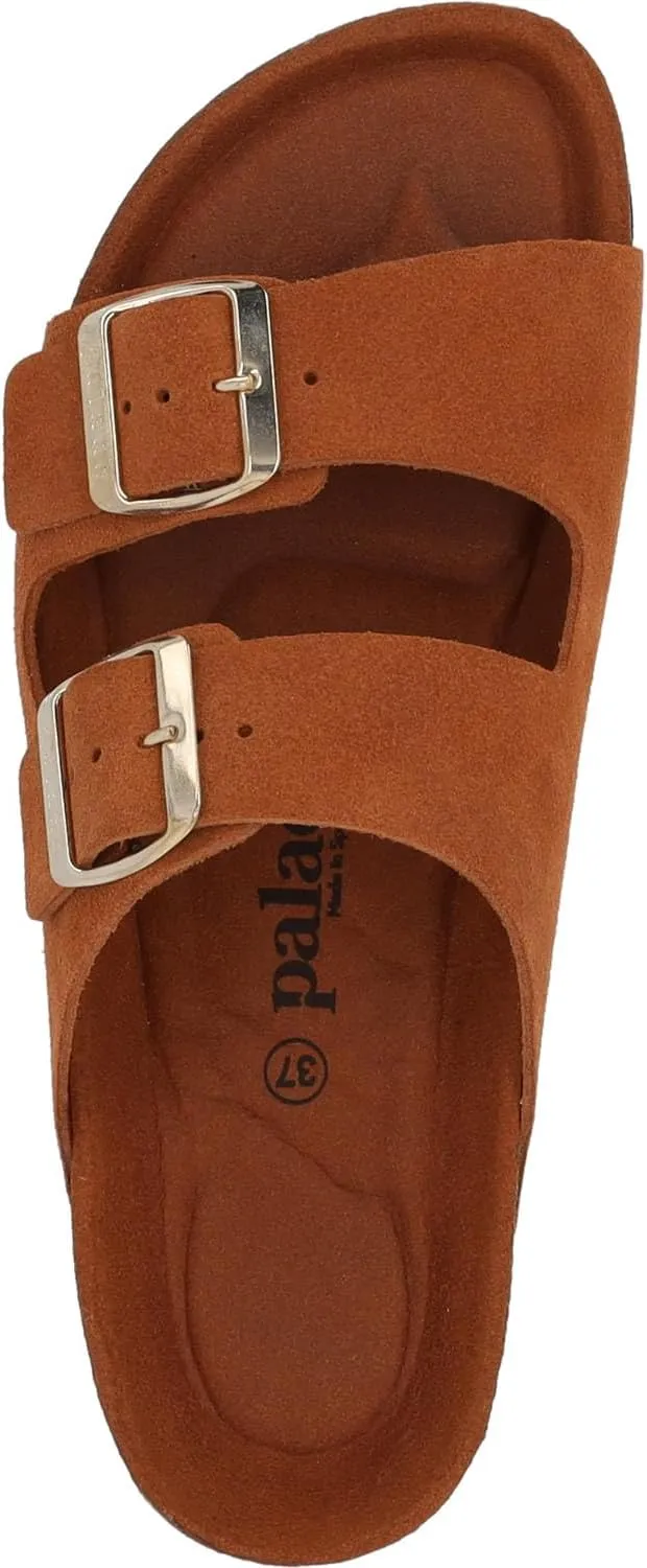 Corfu Mono Women's Mules - Comfortable Sandals Made in Spain - Slippers with Cushioning Cork Footbed - Fashionable Summer Shoes