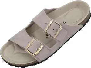Corfu Mono Women's Mules - Comfortable Sandals Made in Spain - Slippers with Cushioning Cork Footbed - Fashionable Summer Shoes