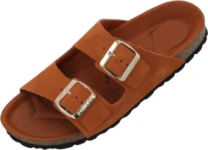 Corfu Mono Women's Mules - Comfortable Sandals Made in Spain - Slippers with Cushioning Cork Footbed - Fashionable Summer Shoes
