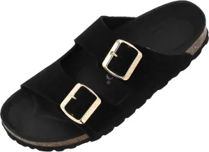 Corfu Mono Women's Mules - Comfortable Sandals Made in Spain - Slippers with Cushioning Cork Footbed - Fashionable Summer Shoes