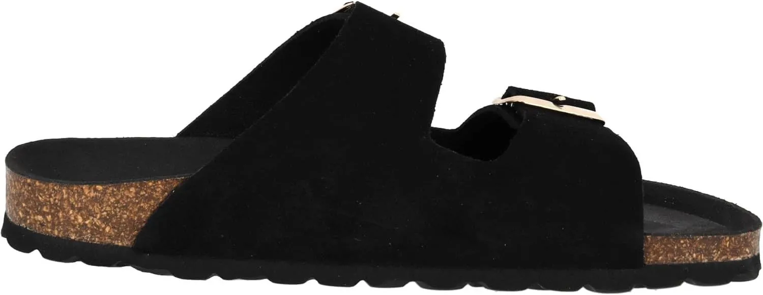 Corfu Mono Women's Mules - Comfortable Sandals Made in Spain - Slippers with Cushioning Cork Footbed - Fashionable Summer Shoes