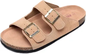 Cork Sandals Women With Arch Support, Comfortable Summer Beach Sandals For Women/Girls/Ladies,Leather Slide Shoes For Women