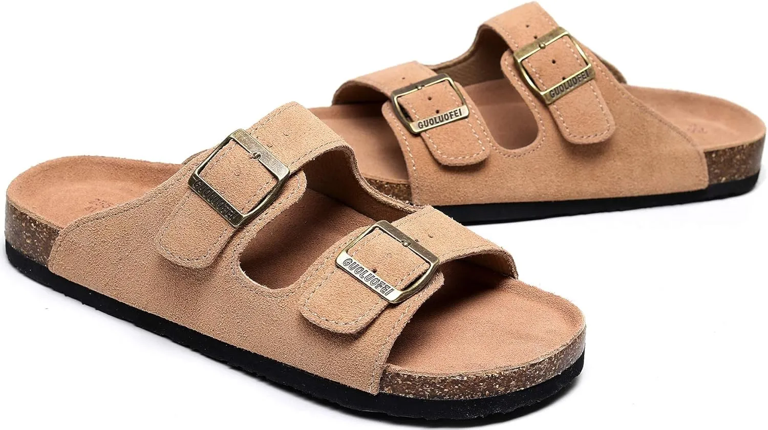 Cork Sandals Women With Arch Support, Comfortable Summer Beach Sandals For Women/Girls/Ladies,Leather Slide Shoes For Women