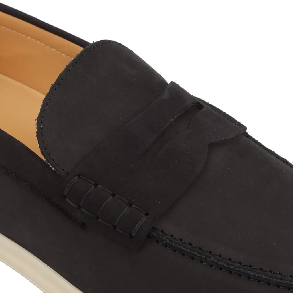 CORNELIANI Nubuck Penny Loafer BLACK