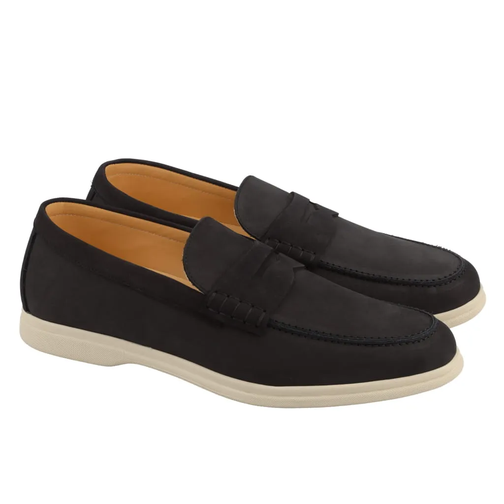 CORNELIANI Nubuck Penny Loafer BLACK