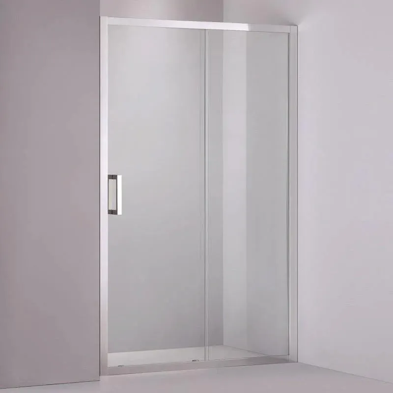 Covey Semi Frameless Wall to Wall Sliding Shower Screen - Chrome